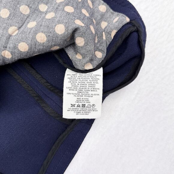 Anthropologie Cartonnier Jacket Size 6 Navy Blue Blazer Military Pockets Career - Picture 7 of 11